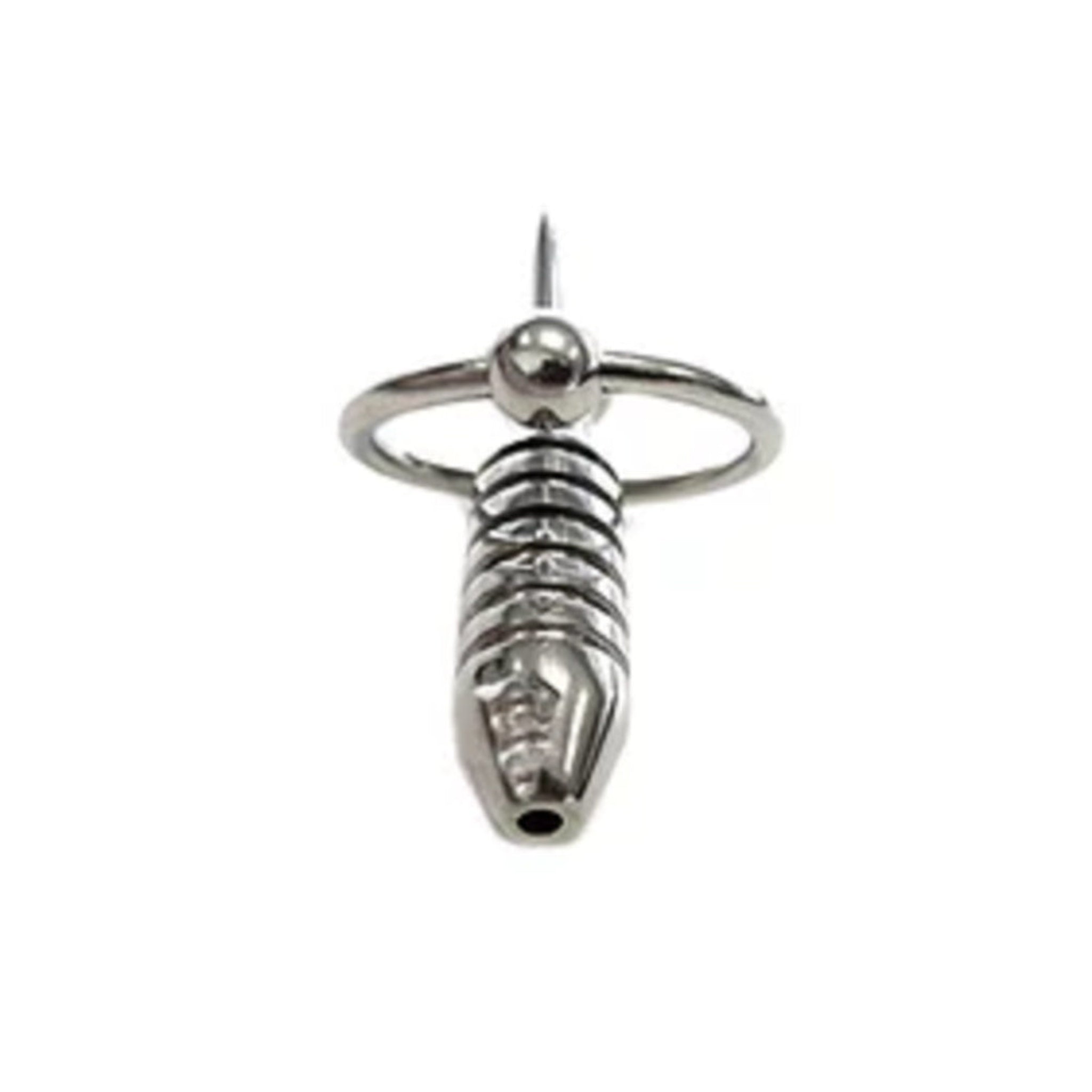 stainless steel hollow beaded urethral probe with cock ring metal urethral insert hollow sound advanced fetish medical play urethral toy stainless steel cock ring beaded urethral sound kinky steel toy fetish factory