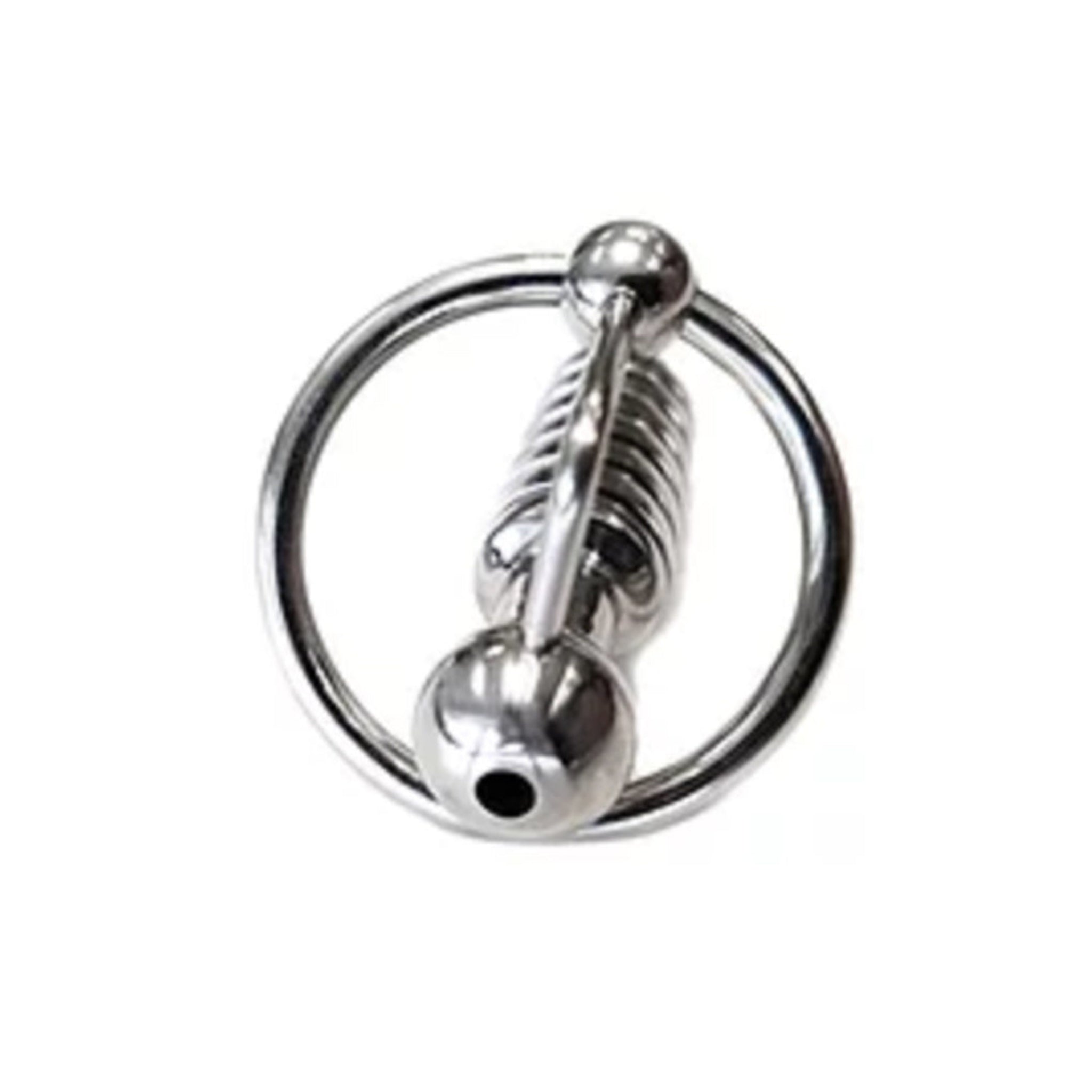 stainless steel hollow beaded urethral probe with cock ring metal urethral insert hollow sound advanced fetish medical play urethral toy stainless steel cock ring beaded urethral sound kinky steel toy fetish factory