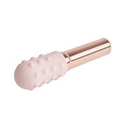 Metallic vibrator vibrating vibration vibe bullet ring silicone sleeve detachable clit clitoral stimulator stimulation adult-toys rose-gold