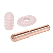 Metallic vibrator vibrating vibration vibe bullet ring silicone sleeve detachable clit clitoral stimulator stimulation adult-toys rose-gold