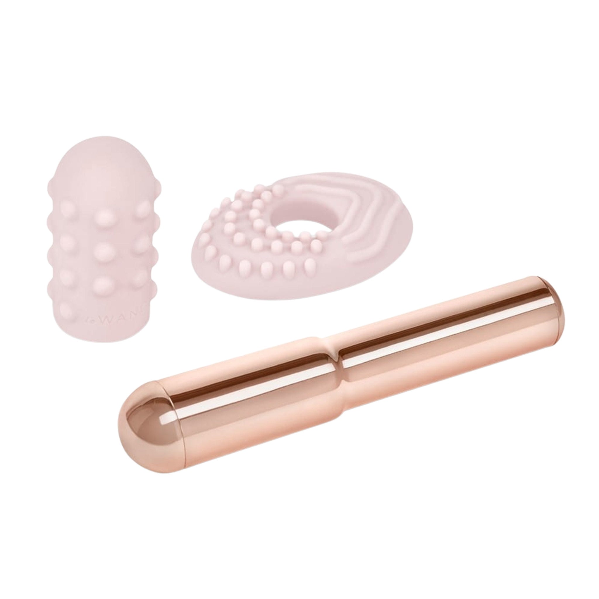 Metallic vibrator vibrating vibration vibe bullet ring silicone sleeve detachable clit clitoral stimulator stimulation adult-toys rose-gold