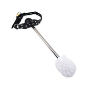 toilet brush mouth gag lockable faux leather studded silicone ball strap keys BDSM filth fetish restraint accessory