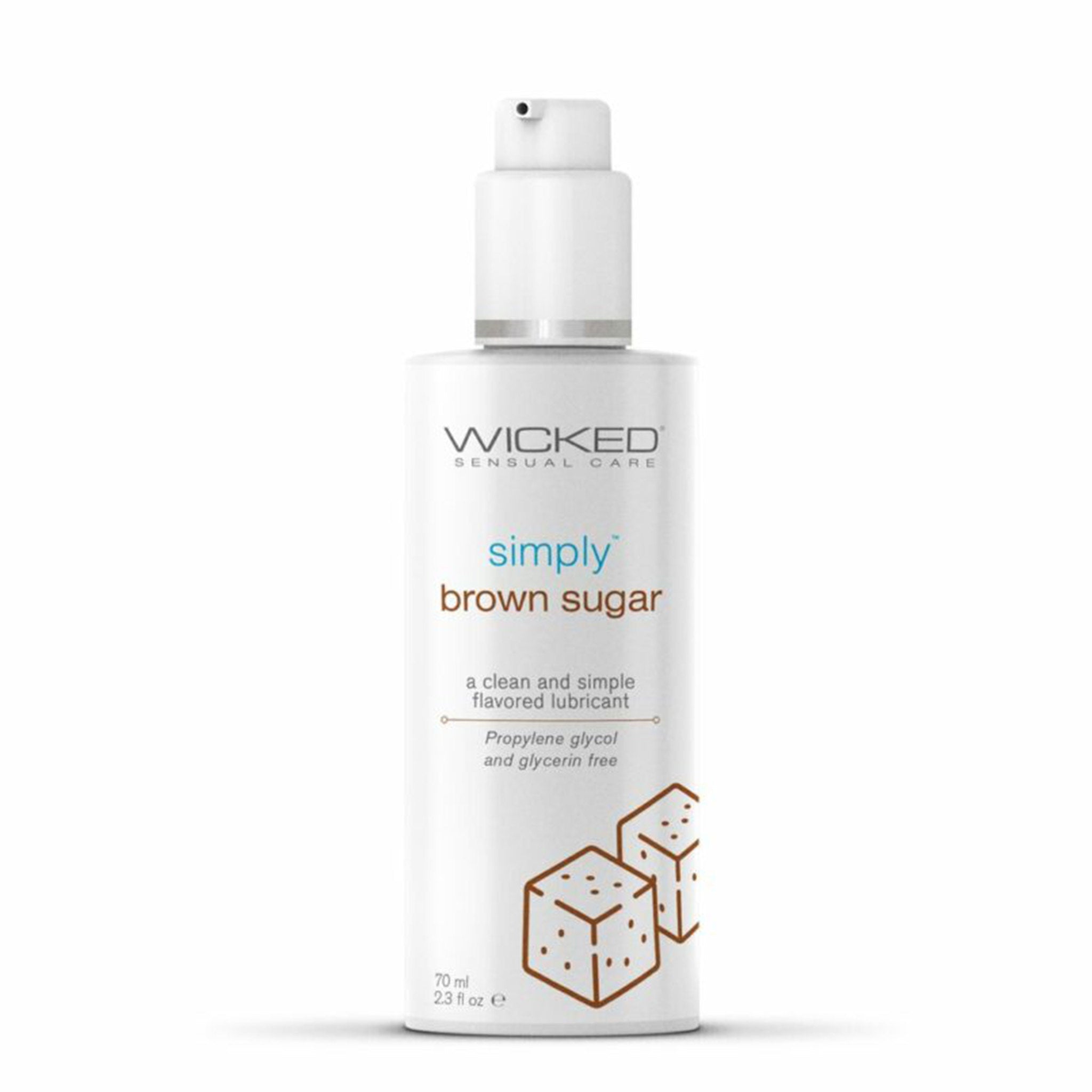 Lubricant lube water-based flavored brown-sugar sugar-free stevia ph-balanced paraben-free glycerin-free propylene-glycol-free vegan slick long-lasting oral wicked simply sensual potion clear