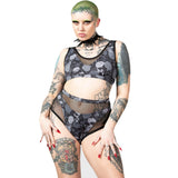 Tomb Lagoon Printed Gray Bikini Set
