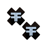 Fetish Factory Logo X Factor Nippy Pasties Black & White